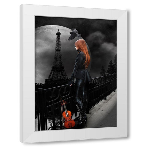 Lonely Paris White Modern Wood Framed Art Print by Babette