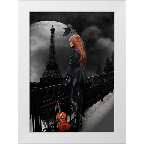 Lonely Paris White Modern Wood Framed Art Print by Babette