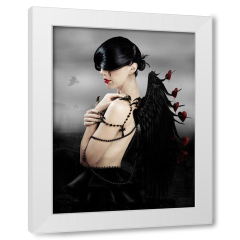 Love Hurts White Modern Wood Framed Art Print by Babette