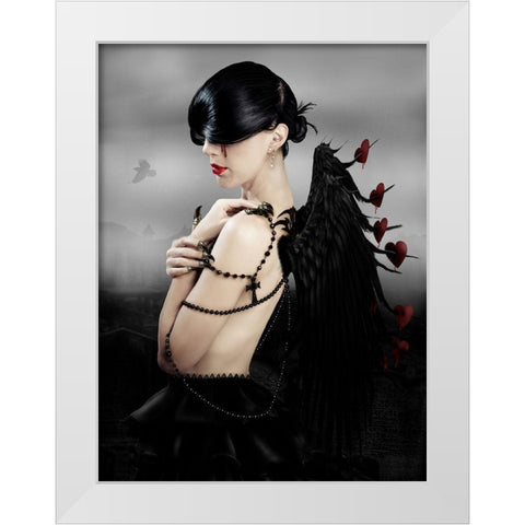 Love Hurts White Modern Wood Framed Art Print by Babette