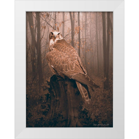 Falcon White Modern Wood Framed Art Print by Babette