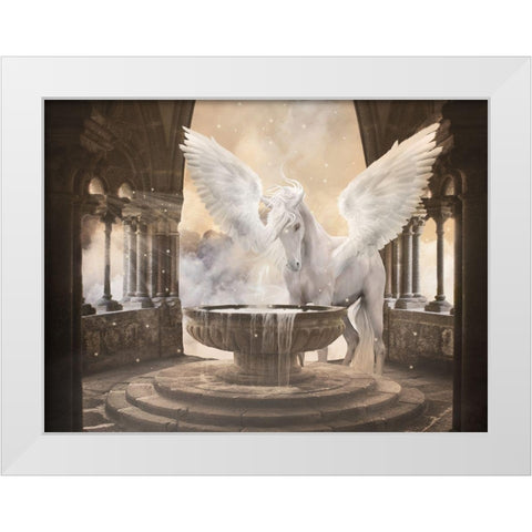 The Unicorn from Heaven White Modern Wood Framed Art Print by Babette