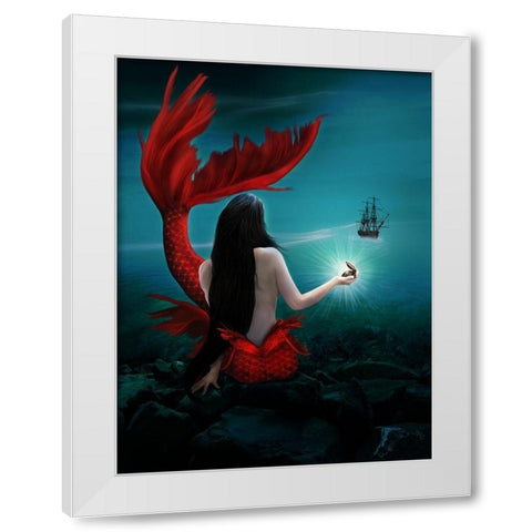 Drifting White Modern Wood Framed Art Print by Babette