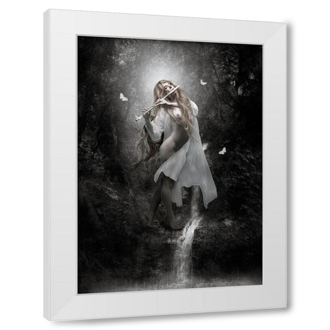 Euterpe White Modern Wood Framed Art Print by Babette