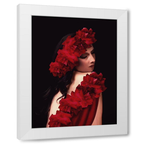 Spanish Rose White Modern Wood Framed Art Print by Babette