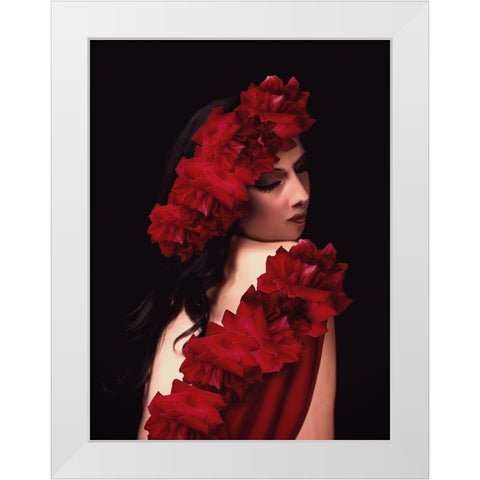 Spanish Rose White Modern Wood Framed Art Print by Babette