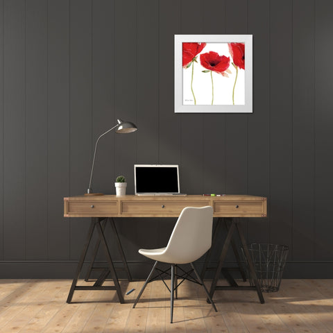 Flamenco Poppy White Modern Wood Framed Art Print by Robertson, Marilyn