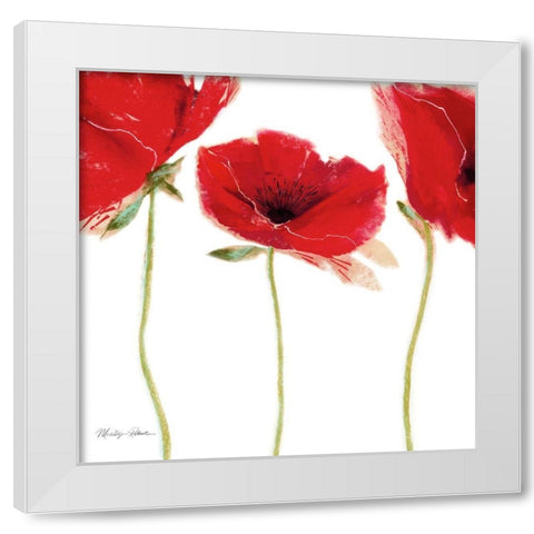 Flamenco Poppy White Modern Wood Framed Art Print by Robertson, Marilyn