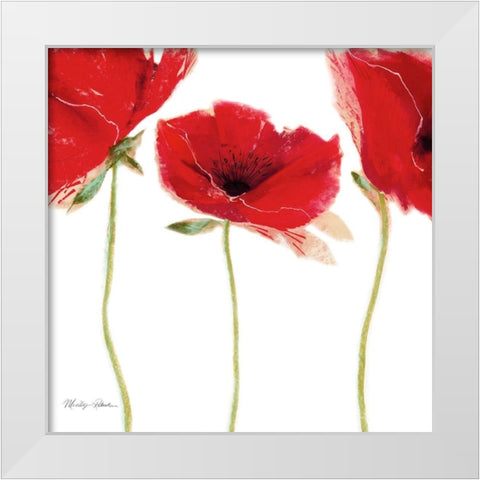 Flamenco Poppy White Modern Wood Framed Art Print by Robertson, Marilyn