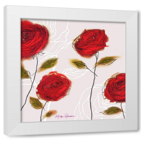Coming Up Roses White Modern Wood Framed Art Print by Robertson, Marilyn