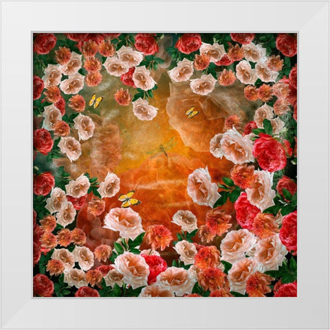 Love Roses White Modern Wood Framed Art Print by van Gog, Henk