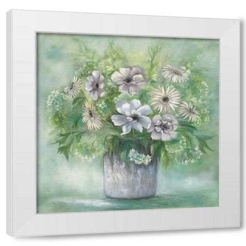 Dreamy Flowers White Modern Wood Framed Art Print by Withaar, Rian