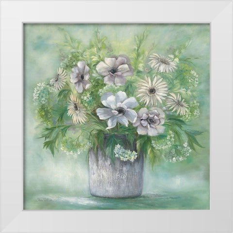 Dreamy Flowers White Modern Wood Framed Art Print by Withaar, Rian