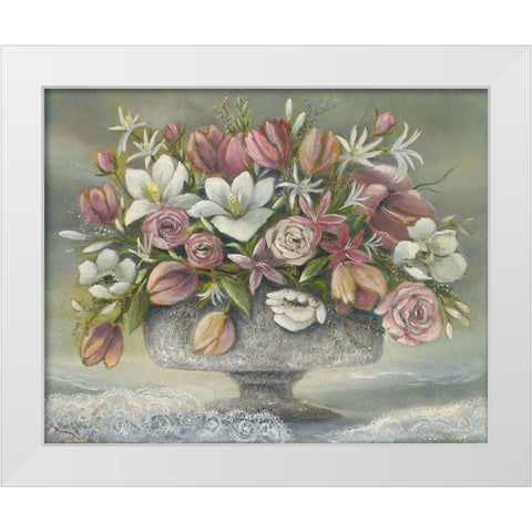 Lace White Modern Wood Framed Art Print by Withaar, Rian