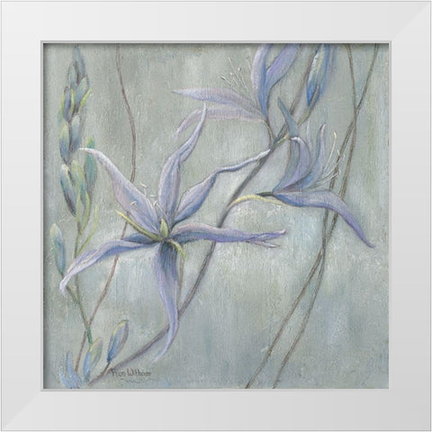 Blue White Modern Wood Framed Art Print by Withaar, Rian