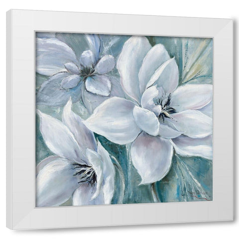 Blooming White Modern Wood Framed Art Print by Withaar, Rian