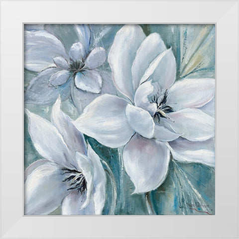 Blooming White Modern Wood Framed Art Print by Withaar, Rian