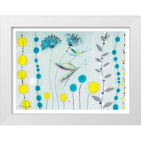 Mimosa I White Modern Wood Framed Art Print by Robertson, Marilyn