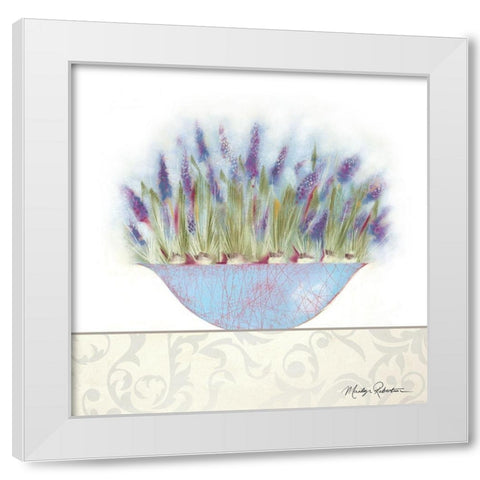 Grape Hyacinth White Modern Wood Framed Art Print by Robertson, Marilyn