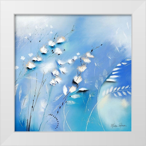 Blue White Modern Wood Framed Art Print by Robertson, Marilyn