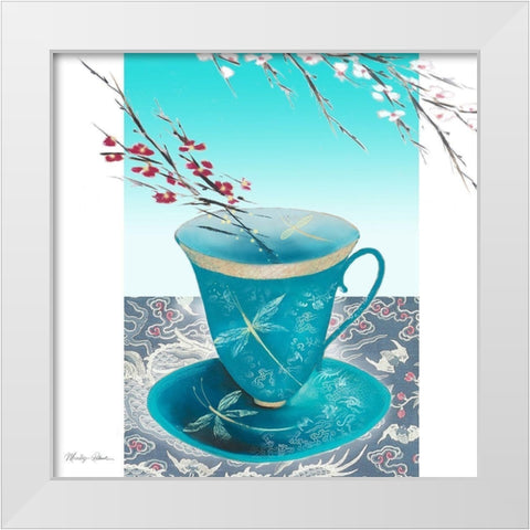Dragon Fly White Modern Wood Framed Art Print by Robertson, Marilyn