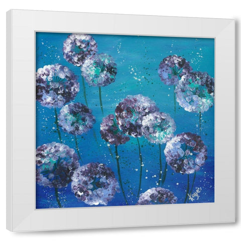 Purple And Blue White Modern Wood Framed Art Print by Lake, Kaye
