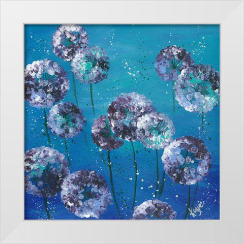Purple And Blue White Modern Wood Framed Art Print by Lake, Kaye