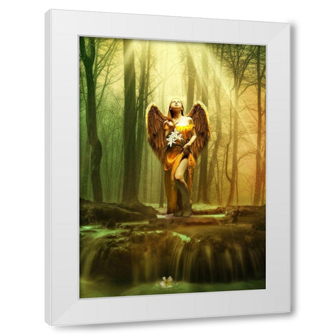 Angel Gabriel White Modern Wood Framed Art Print by Babette