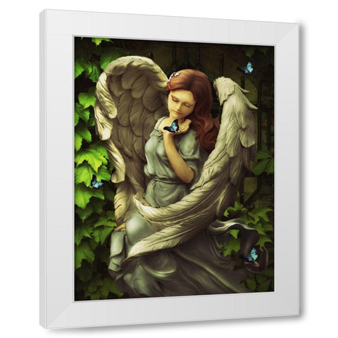 Angel Oriphiel White Modern Wood Framed Art Print by Babette