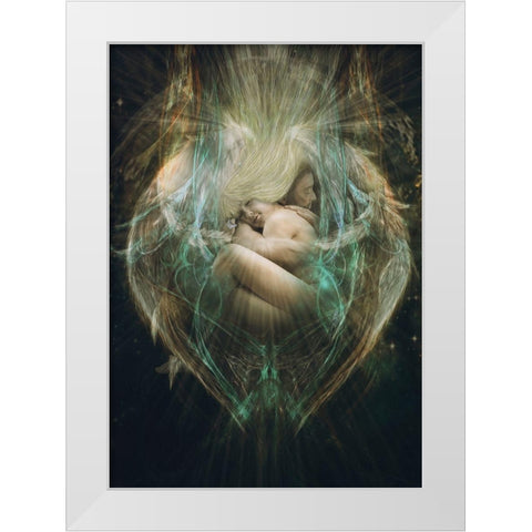 Angel Raguel White Modern Wood Framed Art Print by Babette