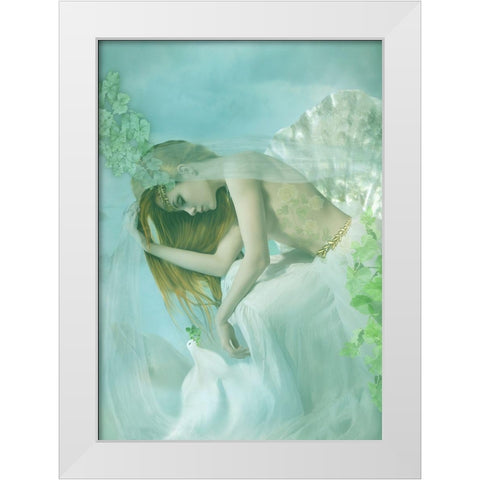 Aphrodite White Modern Wood Framed Art Print by Babette