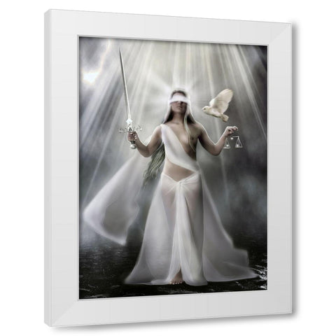 Apollo White Modern Wood Framed Art Print by Babette