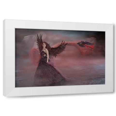 Code Red White Modern Wood Framed Art Print by Babette