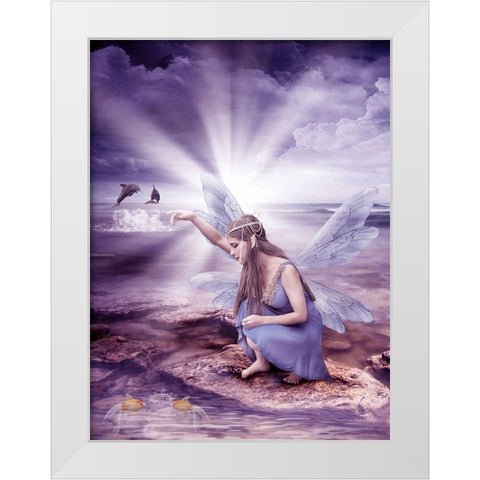 Fairy 4 White Modern Wood Framed Art Print by Babette