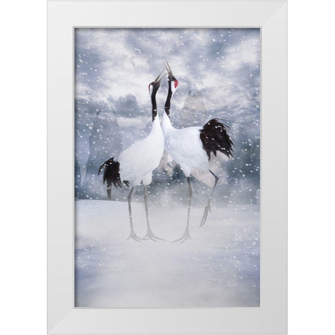 Liefdeskaart 5 White Modern Wood Framed Art Print by Babette