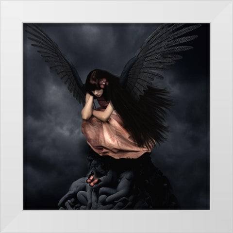 Rising White Modern Wood Framed Art Print by Babette