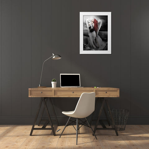 The Sound Of Water White Modern Wood Framed Art Print by Babette