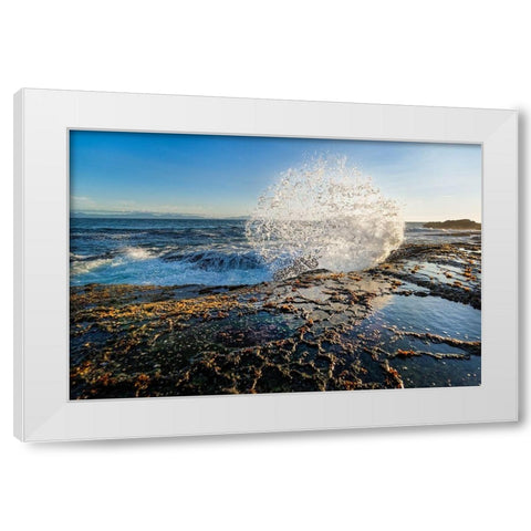 Splash II White Modern Wood Framed Art Print by Kostka, Vladimir
