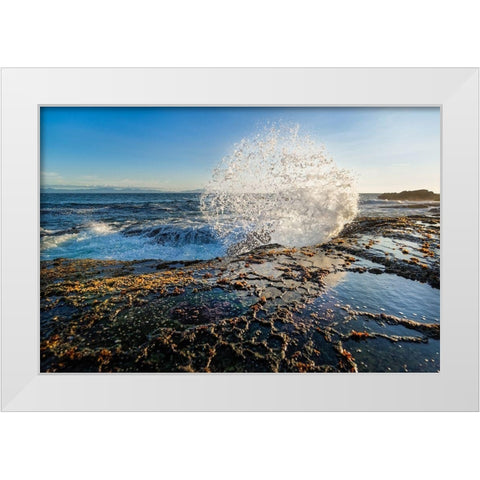 Splash II White Modern Wood Framed Art Print by Kostka, Vladimir