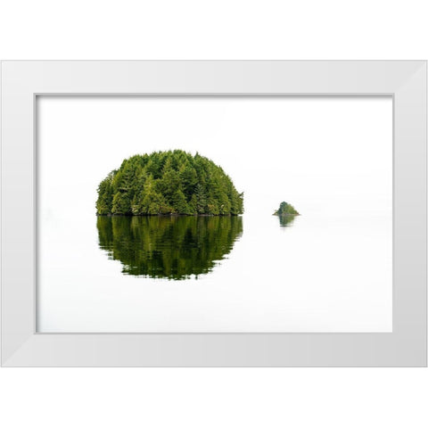 Green Island White Modern Wood Framed Art Print by Kostka, Vladimir