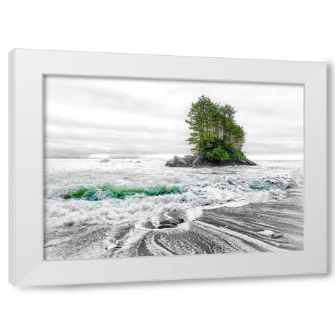 Waterworld White Modern Wood Framed Art Print by Kostka, Vladimir