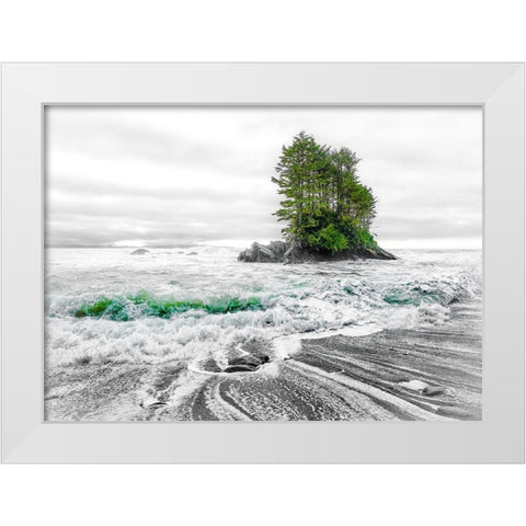 Waterworld White Modern Wood Framed Art Print by Kostka, Vladimir