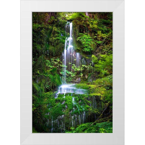 Waterfall II White Modern Wood Framed Art Print by Kostka, Vladimir