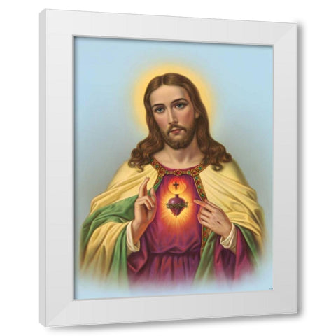 Hl. Herz Jesu White Modern Wood Framed Art Print by Anonymous