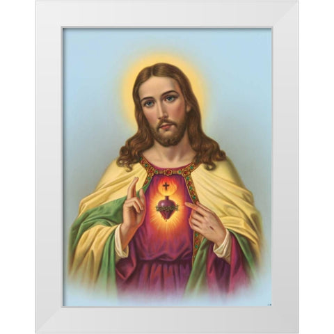 Hl. Herz Jesu White Modern Wood Framed Art Print by Anonymous