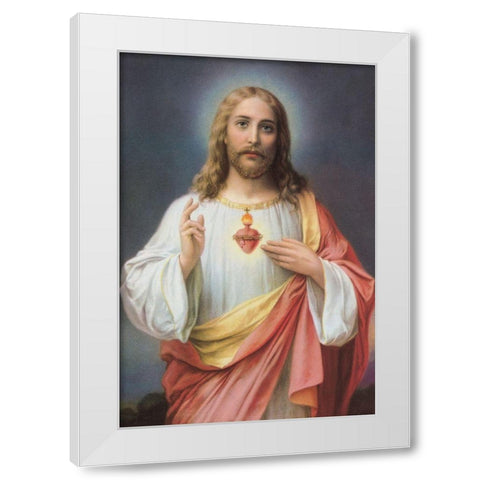 HL. HERZ JESU White Modern Wood Framed Art Print by Zabateri