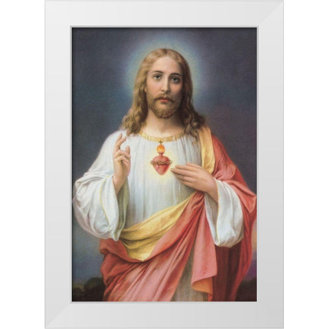 HL. HERZ JESU White Modern Wood Framed Art Print by Zabateri