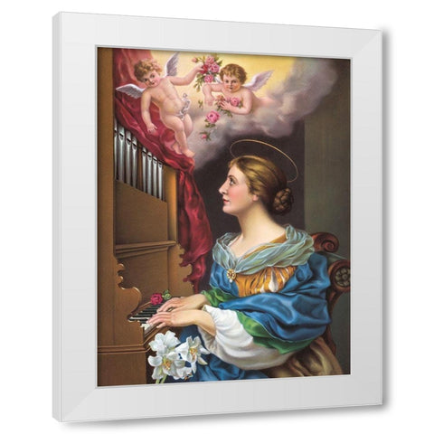 HEILIGE White Modern Wood Framed Art Print by Anonymous