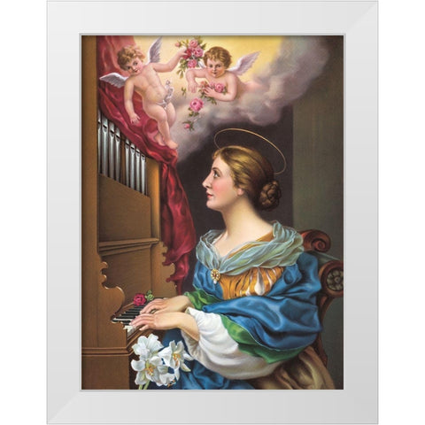 HEILIGE White Modern Wood Framed Art Print by Anonymous