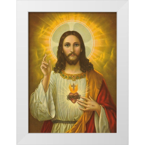 HL. HERZ JESU White Modern Wood Framed Art Print by Anonymous